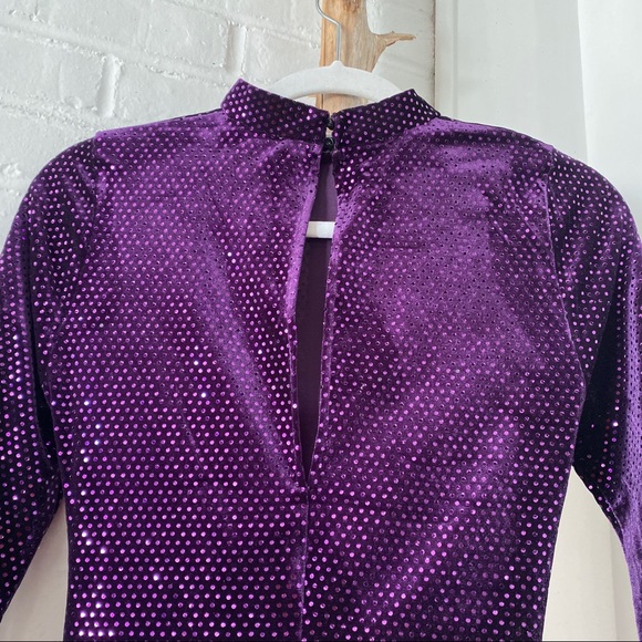 π ZARA FESTIVE DAYS PURPLE SEQUIN MOCK NECK MAXI DRESS! - Picture 11 of 16